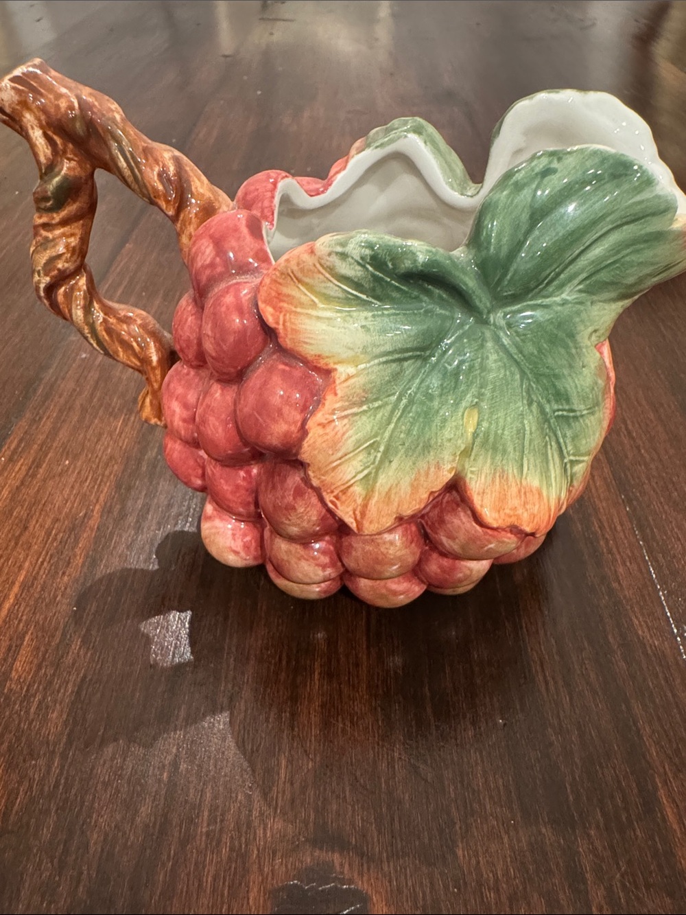 Fitz and Floyd Classics Grapes Ceramic Creamer Pitcher Handcrafted Vintage
